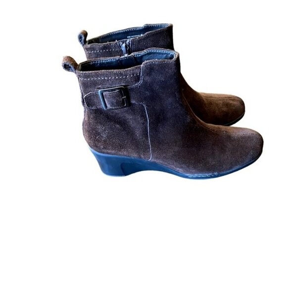Aerosoles Entourage Brown Suede Wedge Bootie 8.5 - Picture 2 of 8
